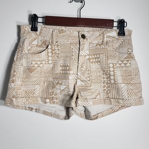 H&M Tan & White Patterned 4-Pocket Cotton Shorts